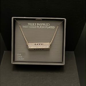 *NIB* Truly Inspired 14K Flash Plated Live, Love, Laugh Necklace